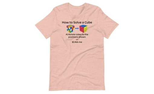 How To Solve A Rubik's Cube Shirt (Light) -Best Toy Store How to Solve a Rubiks Cube Shirt Light Heather Prism Peach XS 4