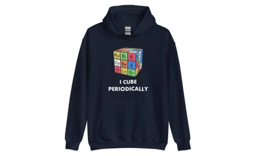 I Cube Periodically - Rubik's Cube Hoodie -Best Toy Store I Cube Periodically Rubiks Cube Hoodie Navy S 3