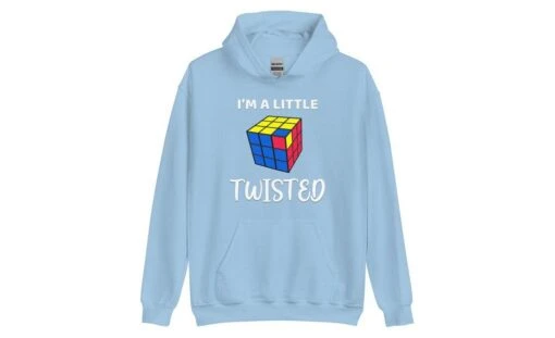 I'm A Little Twisted - Rubik's Cube Hoodie -Best Toy Store Im a Little Twisted Rubiks Cube Hoodie Light Blue S 16