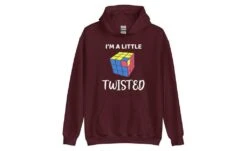 I'm A Little Twisted - Rubik's Cube Hoodie -Best Toy Store Im a Little Twisted Rubiks Cube Hoodie Maroon S 11