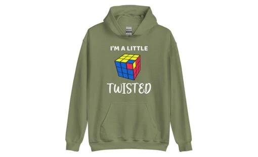 I'm A Little Twisted - Rubik's Cube Hoodie -Best Toy Store Im a Little Twisted Rubiks Cube Hoodie Military Green S 14