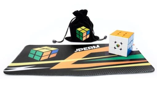 JPerm Speed Cuber Bundle -Best Toy Store JPerm Speed Cuber Bundle JPerm WeiLong WR M 2021 3x3 MagLev JPerm Mini Mat 2022 JPerm Cube Bag Black 2