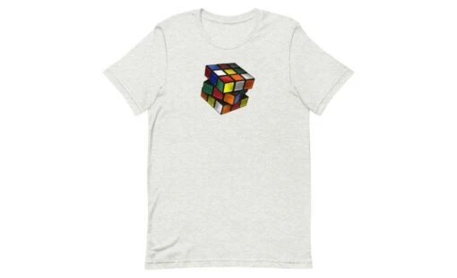 Lit Cube - Rubik's Cube Shirt -Best Toy Store Lit Cube Rubiks Cube Shirt Ash S