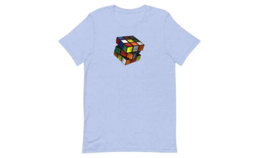 Lit Cube - Rubik's Cube Shirt -Best Toy Store Lit Cube Rubiks Cube Shirt Heather Blue S 4