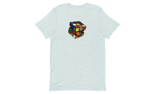 Lit Cube - Rubik's Cube Shirt -Best Toy Store Lit Cube Rubiks Cube Shirt Heather Prism Ice Blue XS 6