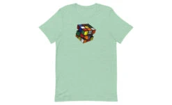 Lit Cube - Rubik's Cube Shirt -Best Toy Store Lit Cube Rubiks Cube Shirt Heather Prism Mint XS 3