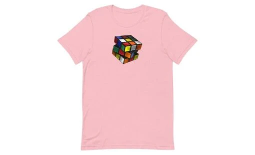 Lit Cube - Rubik's Cube Shirt -Best Toy Store Lit Cube Rubiks Cube Shirt Pink S 5