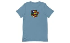 Lit Cube - Rubik's Cube Shirt -Best Toy Store Lit Cube Rubiks Cube Shirt Steel Blue S 2