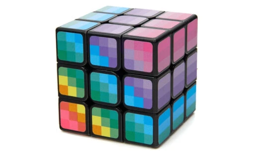 Mosaic 3x3 Cube (Rainbow) -Best Toy Store Mosaic 3x3 Cube Rainbow Black 2