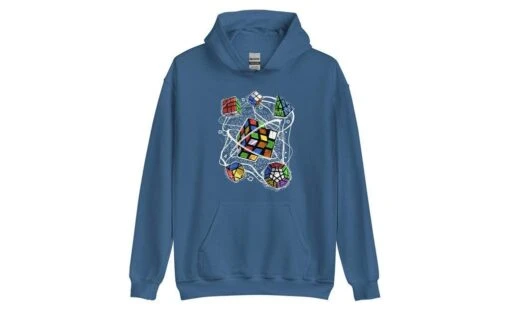 Multi-cube - Rubik's Cube Hoodie -Best Toy Store Multi cube Rubiks Cube Hoodie Indigo Blue S 8