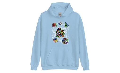 Multi-cube - Rubik's Cube Hoodie -Best Toy Store Multi cube Rubiks Cube Hoodie Light Blue S 13