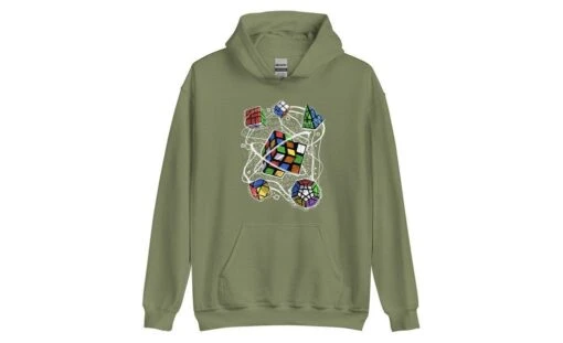 Multi-cube - Rubik's Cube Hoodie -Best Toy Store Multi cube Rubiks Cube Hoodie Military Green S 11