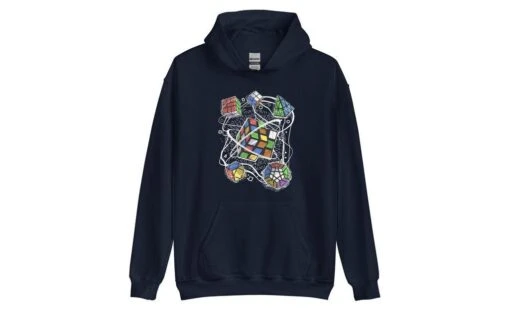 Multi-cube - Rubik's Cube Hoodie -Best Toy Store Multi cube Rubiks Cube Hoodie Navy S 2