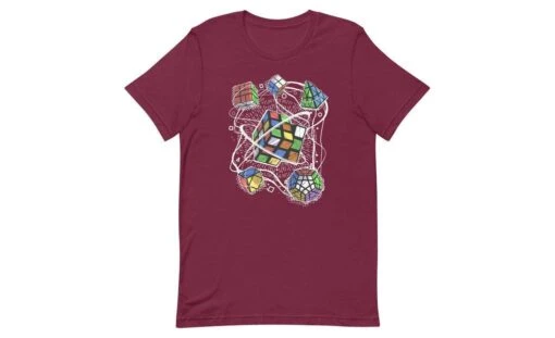 Multi-cube - Rubik's Cube Shirt -Best Toy Store Multi cube Rubiks Cube Shirt Maroon XS 5