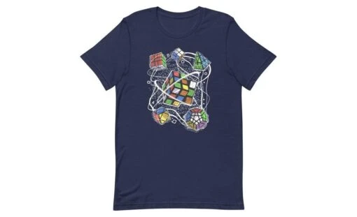 Multi-cube - Rubik's Cube Shirt -Best Toy Store Multi cube Rubiks Cube Shirt Navy XS 2