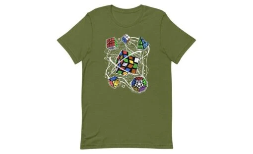 Multi-cube - Rubik's Cube Shirt -Best Toy Store Multi cube Rubiks Cube Shirt Olive S 10