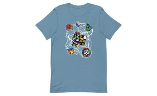 Multi-cube - Rubik's Cube Shirt -Best Toy Store Multi cube Rubiks Cube Shirt Steel Blue S 11