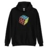 Neon Cube (Dark) - Rubik's Cube Hoodie -Best Toy Store Neon Cube Dark Rubiks Cube Hoodie Black S