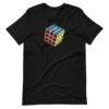 Neon Cube (Dark) - Rubik's Cube Shirt -Best Toy Store Neon Cube Dark Rubiks Cube Shirt Black XS