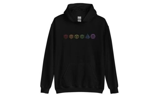 Rainbow Cube Lineup - Rubik's Cube Hoodie -Best Toy Store Rainbow Cube Lineup Rubiks Cube Hoodie Black S 2