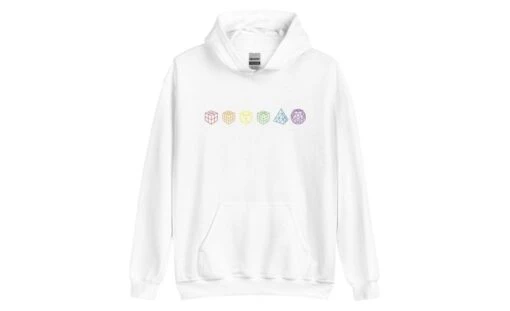 Rainbow Cube Lineup - Rubik's Cube Hoodie -Best Toy Store Rainbow Cube Lineup Rubiks Cube Hoodie White S