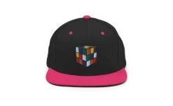 Rubik's Cube Snapback Hat -Best Toy Store Rubiks Cube Snapback Hat Black Neon Pink 9