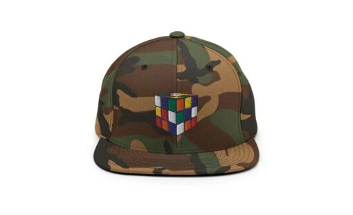 Rubik's Cube Snapback Hat -Best Toy Store Rubiks Cube Snapback Hat Green Camo 18