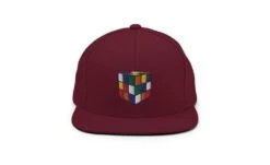 Rubik's Cube Snapback Hat -Best Toy Store Rubiks Cube Snapback Hat Maroon 12