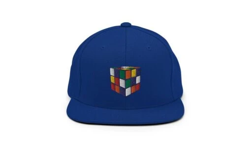 Rubik's Cube Snapback Hat -Best Toy Store Rubiks Cube Snapback Hat Royal Blue 13