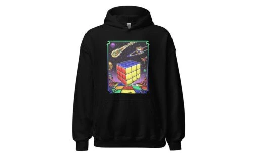 Rubik's Cube In Space - Rubik's Cube Hoodie -Best Toy Store Rubiks Cube in Space Rubiks Cube Hoodie Black S