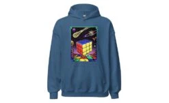 Rubik's Cube In Space - Rubik's Cube Hoodie -Best Toy Store Rubiks Cube in Space Rubiks Cube Hoodie Indigo Blue S 6