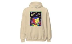 Rubik's Cube In Space - Rubik's Cube Hoodie -Best Toy Store Rubiks Cube in Space Rubiks Cube Hoodie Sand S 12