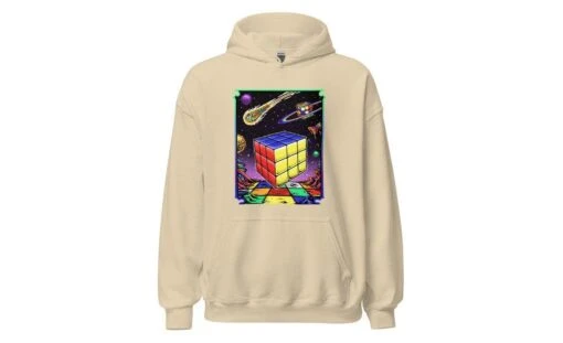 Rubik's Cube In Space - Rubik's Cube Hoodie -Best Toy Store Rubiks Cube in Space Rubiks Cube Hoodie Sand S 12