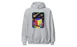 Rubik's Cube In Space - Rubik's Cube Hoodie -Best Toy Store Rubiks Cube in Space Rubiks Cube Hoodie Sport Grey S 10