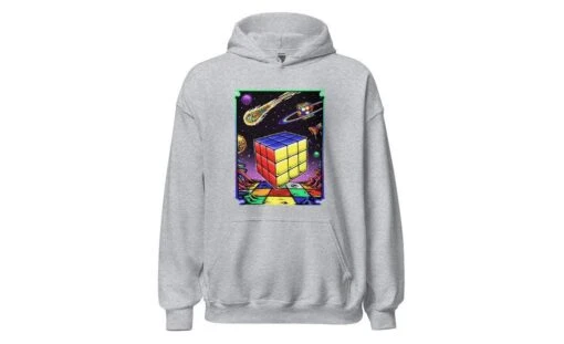 Rubik's Cube In Space - Rubik's Cube Hoodie -Best Toy Store Rubiks Cube in Space Rubiks Cube Hoodie Sport Grey S 10