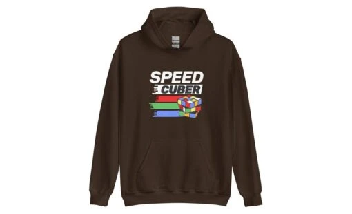 Speedcuber (Dark) - Rubik's Cube Hoodie -Best Toy Store Speedcuber Dark Rubiks Cube Hoodie Dark Chocolate S 5