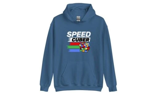 Speedcuber (Dark) - Rubik's Cube Hoodie -Best Toy Store Speedcuber Dark Rubiks Cube Hoodie Indigo Blue S 8