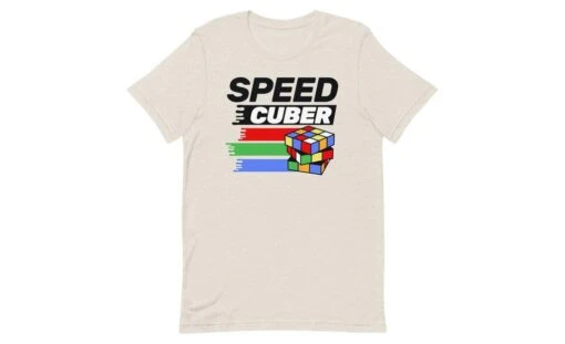 Speedcuber (Light) - Rubik's Cube Shirt -Best Toy Store Speedcuber Light Rubiks Cube Shirt Heather Dust S 8