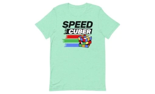 Speedcuber (Light) - Rubik's Cube Shirt -Best Toy Store Speedcuber Light Rubiks Cube Shirt Heather Mint S 10