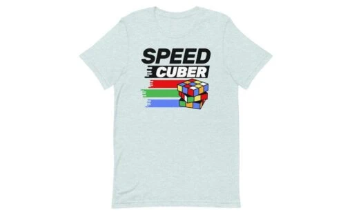 Speedcuber (Light) - Rubik's Cube Shirt -Best Toy Store Speedcuber Light Rubiks Cube Shirt Heather Prism Ice Blue XS 9