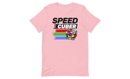 Speedcuber (Light) - Rubik's Cube Shirt -Best Toy Store Speedcuber Light Rubiks Cube Shirt Pink S 2