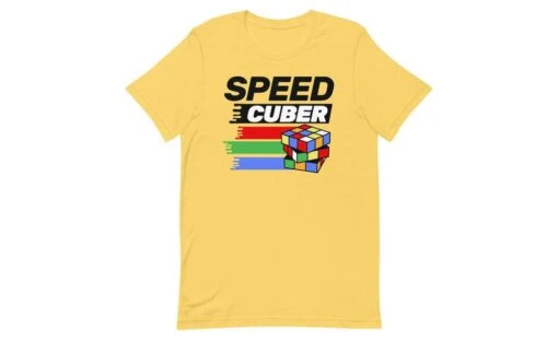 Speedcuber (Light) - Rubik's Cube Shirt -Best Toy Store Speedcuber Light Rubiks Cube Shirt Yellow S 7