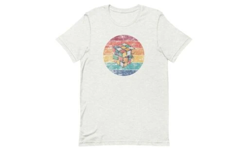 Sunset Cube - Rubik's Cube Shirt -Best Toy Store Sunset Cube Rubiks Cube Shirt Ash S