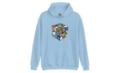 Vintage Cube - Rubik's Cube Hoodie -Best Toy Store Vintage Cube Rubiks Cube Hoodie Light Blue S 7