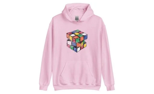 Vintage Cube - Rubik's Cube Hoodie -Best Toy Store Vintage Cube Rubiks Cube Hoodie Light Pink S 8