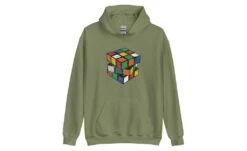 Vintage Cube - Rubik's Cube Hoodie -Best Toy Store Vintage Cube Rubiks Cube Hoodie Military Green S 5