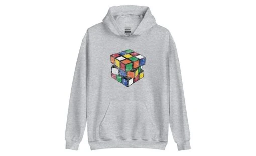 Vintage Cube - Rubik's Cube Hoodie -Best Toy Store Vintage Cube Rubiks Cube Hoodie Sport Grey S 6