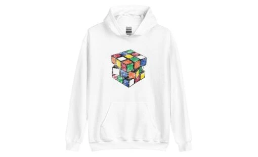 Vintage Cube - Rubik's Cube Hoodie -Best Toy Store Vintage Cube Rubiks Cube Hoodie White S 9