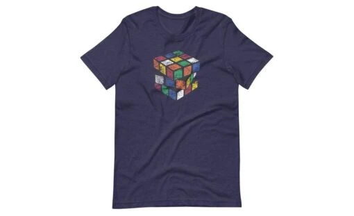 Vintage Cube - Rubik's Cube Shirt -Best Toy Store Vintage Cube Rubiks Cube Shirt Heather Midnight Navy XS 6