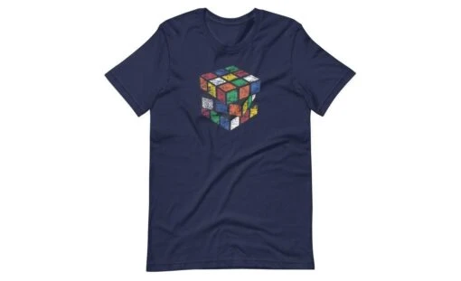 Vintage Cube - Rubik's Cube Shirt -Best Toy Store Vintage Cube Rubiks Cube Shirt Navy XS 5